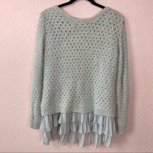 Altar’d State sweater ruffled hem Gray